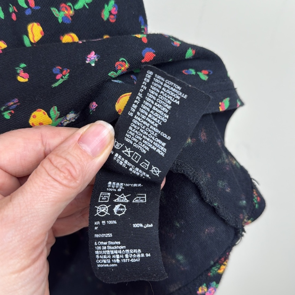 - & other stories stretchy floral crew neck pull over t shirt small - Picture 7 of 9